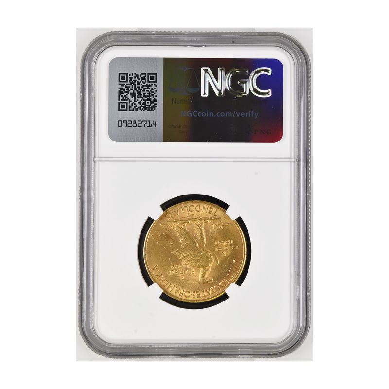 USA 10 Dollars Gold Indian Head 1911, Slab NGC MS62