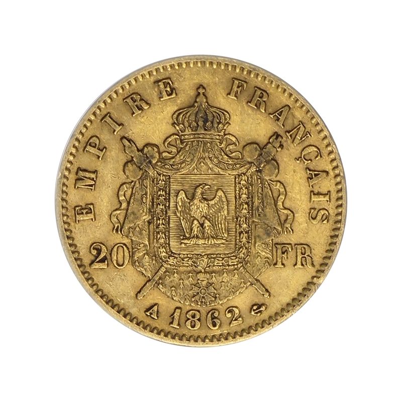 Frankreich 20 Fr. Napoleon III/  Wappen  1862 A