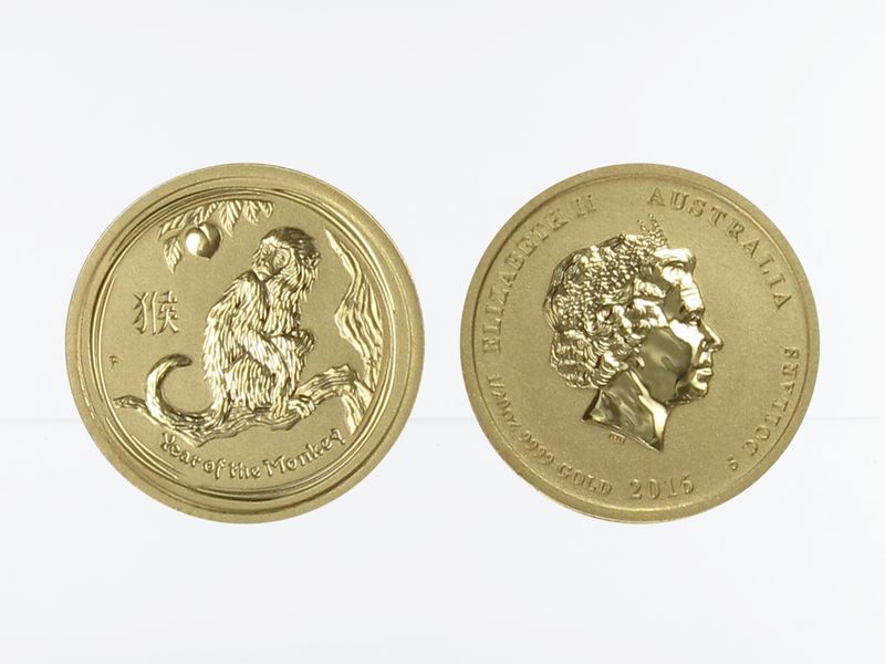 Australien 5$ Lunar II  Affe, 1/20 Unze  2016